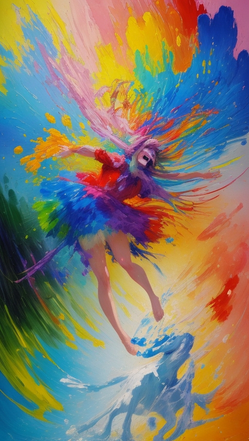 Dancing girl in color