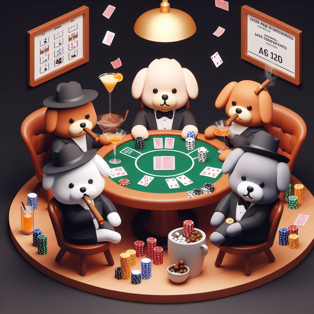 Dogs playing poker