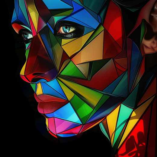 Colorful cubism style