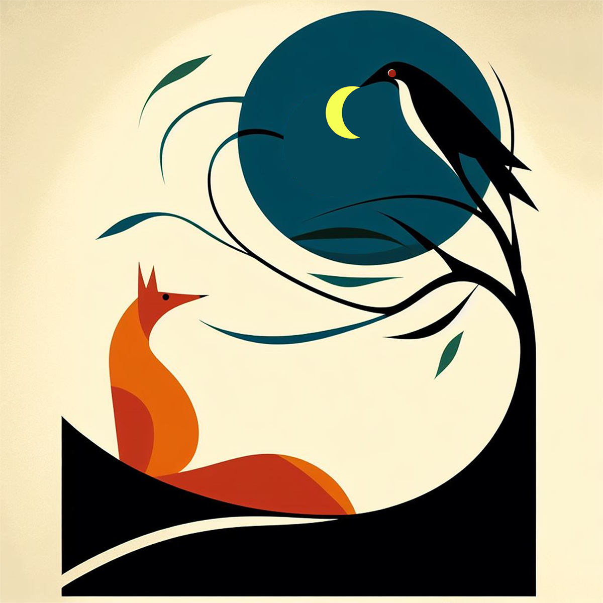 The fox tricked by the raven