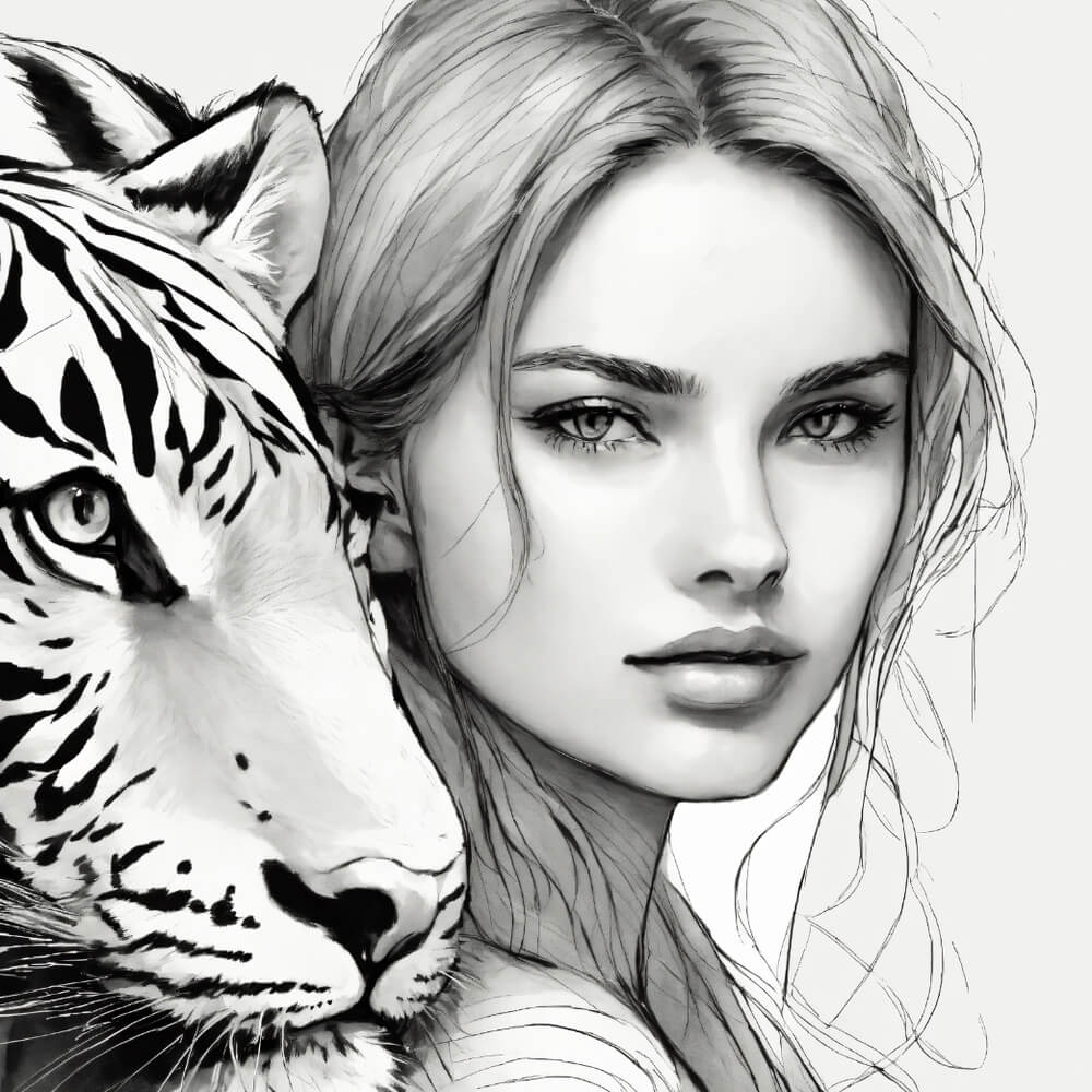 Girl and Tiger